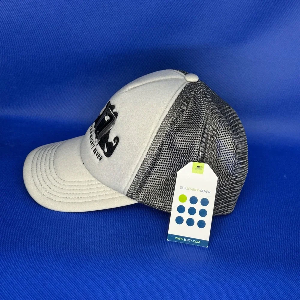 Slip 77 Varsity Surf Trucker Dad Hat Grey Marthas Vineyard NEW Coastal Retro Cap